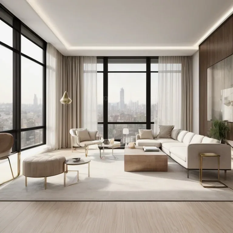 Vue intérieure d'un appartement de prestige avec finition soignée